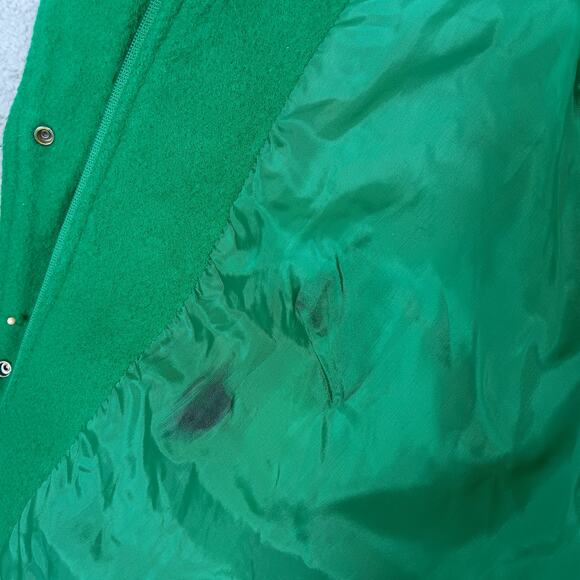 Vintage Winlit Women Jacket Size Medium Green Felt and Leather Panelsd - Picture 16 of 16